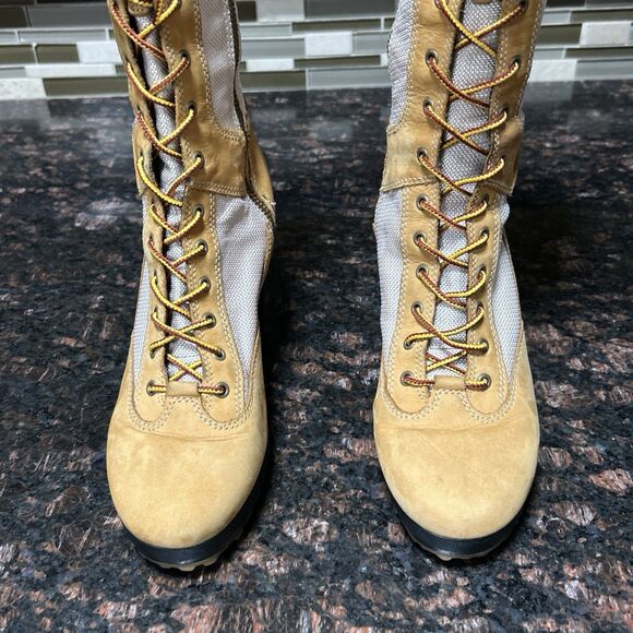 Timberland Womens Size 8 Wheat Tan Leather Lace Up Wedge Boots Tall 14.5” 23617M - Picture 10 of 16